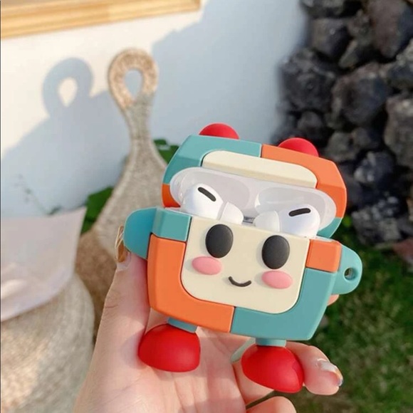 Airpod 1 2 case robot cute mini toy decor green blue orange cute cartoon - Picture 3 of 3